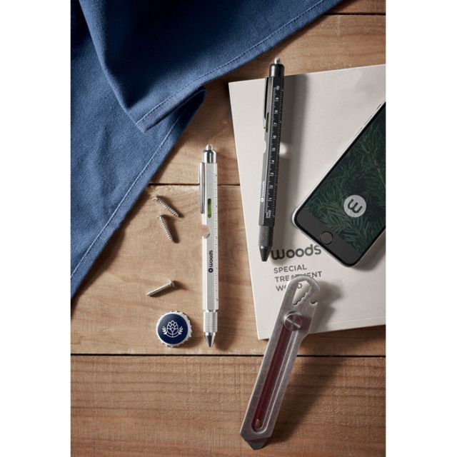 Spirit level pen with ruler
