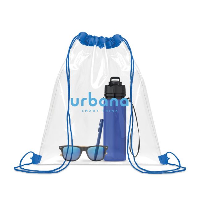 Transparent drawstring bag
