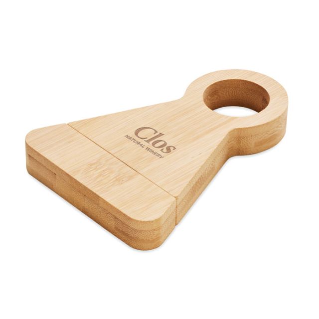 Bamboo bottle stand & opener