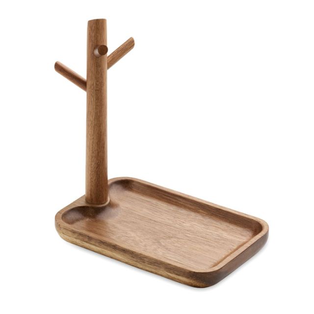 Acacia wood key tray holder