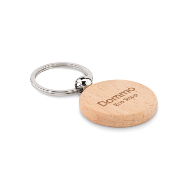 Round wooden key ring