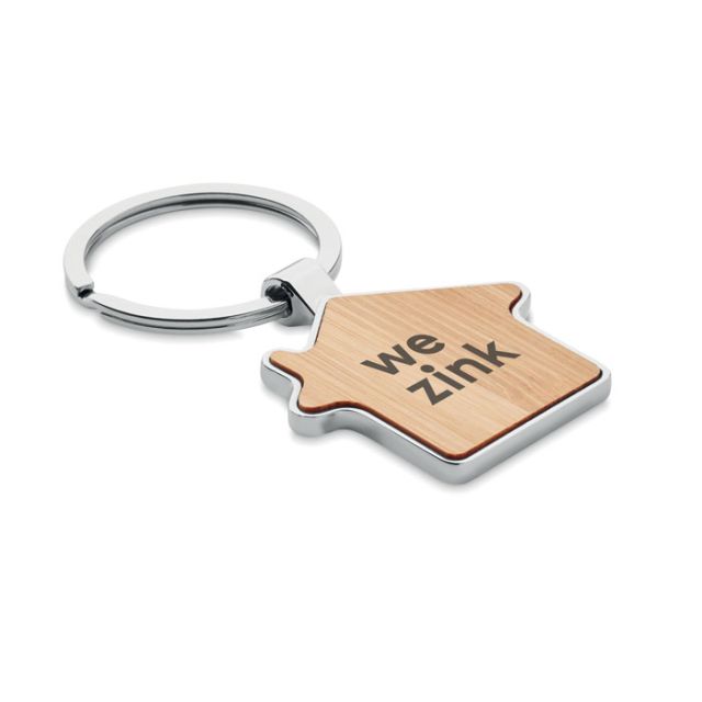 House key ring metal bamboo