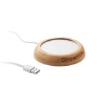 Bamboo mug warmer with USB