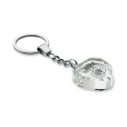Glass heart award key ring