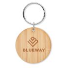 Round bamboo key ring