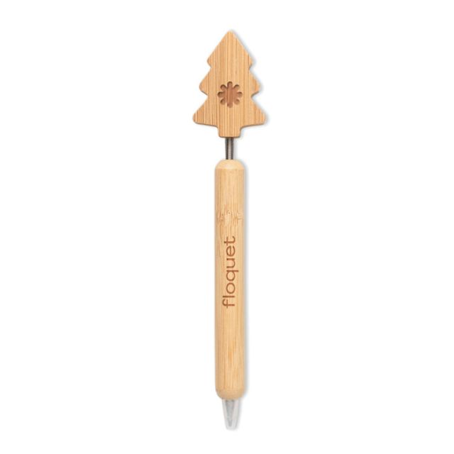 Bamboo Christmas tree ball pen
