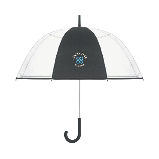 ⌀102cm/23″ transparent umbrella with hook handle.