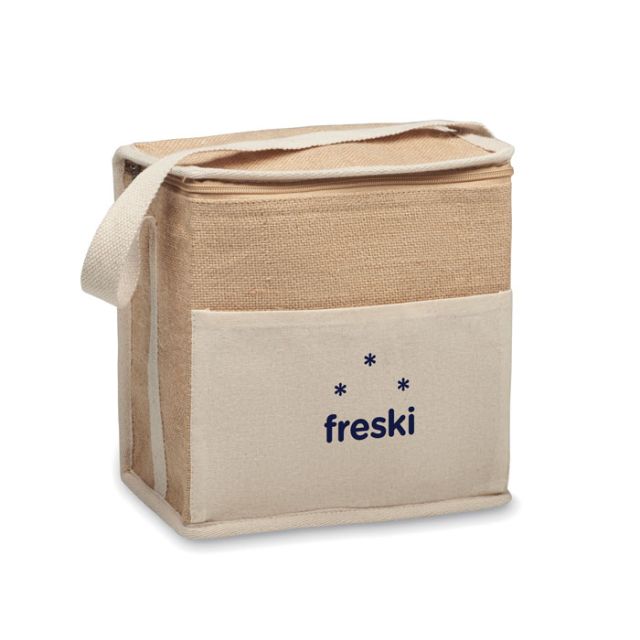 Jute and canvas cooler bag 3L