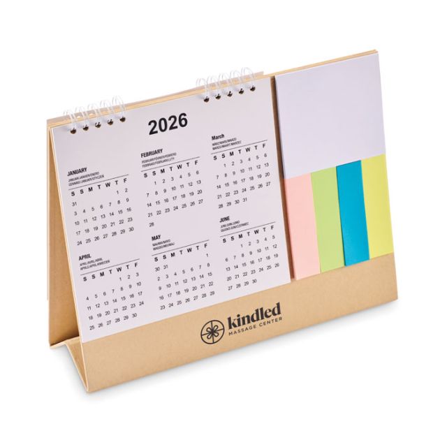 Desk calendar with memo pad