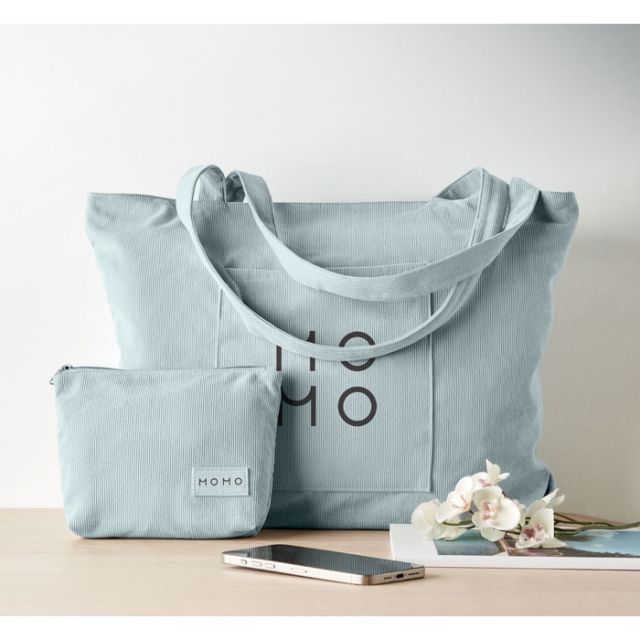 Corduroy large shopping bag