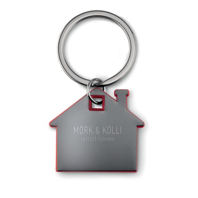 House shape plastic key ring